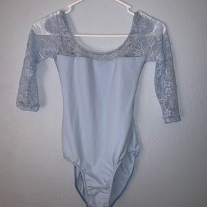 Baby blue lace leotard from classindancewear